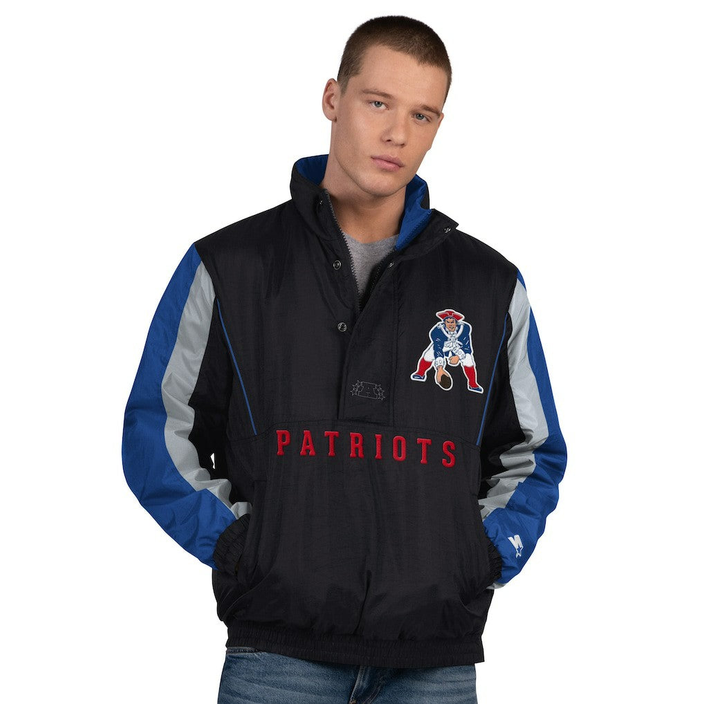 New England Patriots Starter Thursday Night Gridiron Vintage Logo Half-Zip Jacket - Black online