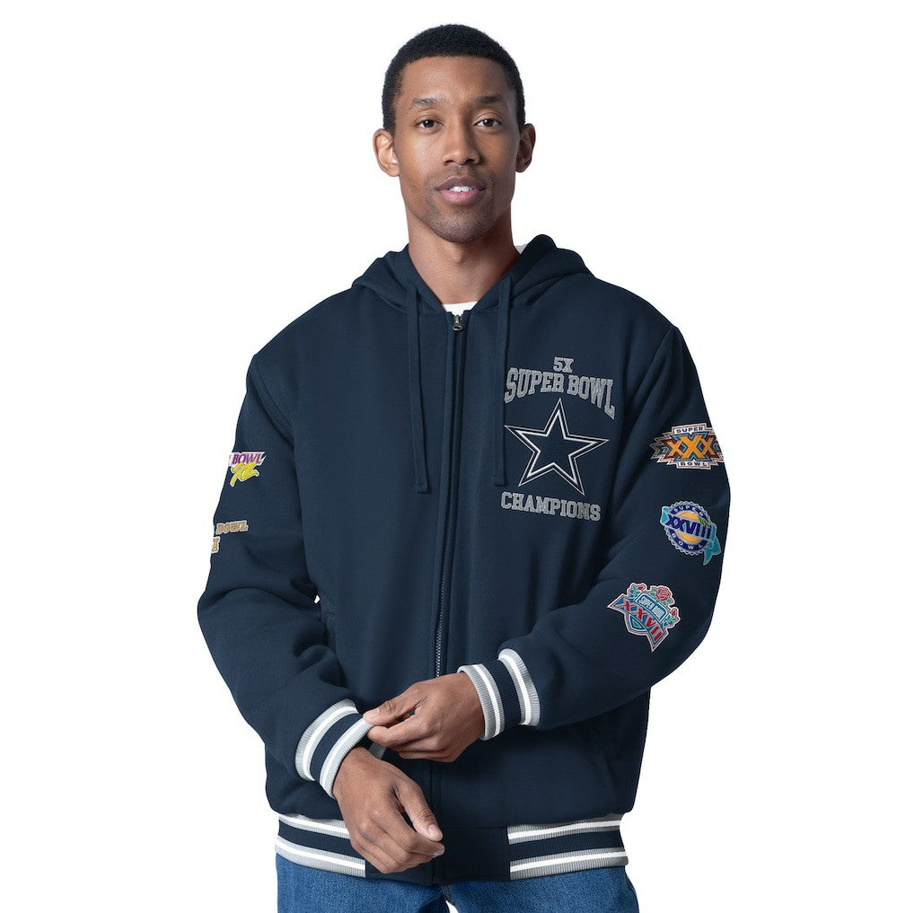 Dallas Cowboys G-III Sports by Carl Banks Power Forward Commemorative Full-Zip Hooded Jacket - Navy cheap