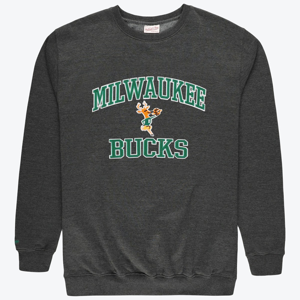 Milwaukee Bucks Hardwood Classics Big & Tall Crewneck Sweatshirt - Heather Charcoal shop