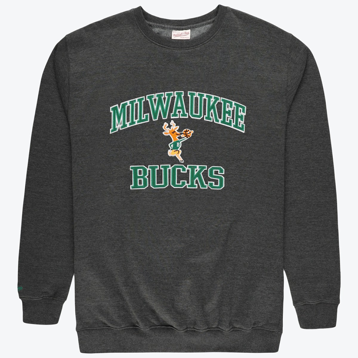 Milwaukee Bucks Hardwood Classics Big & Tall Crewneck Sweatshirt - Heather Charcoal shop