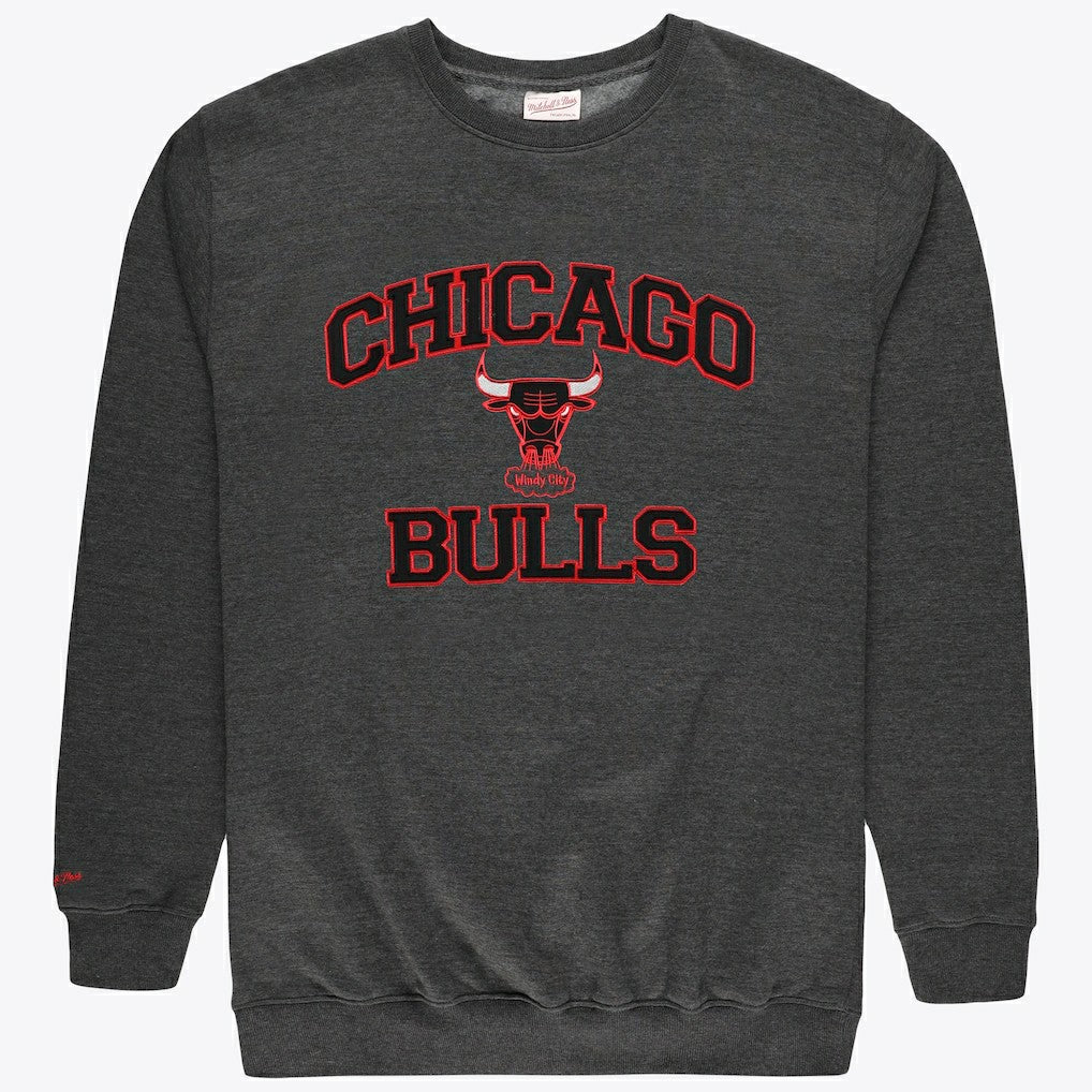 Chicago Bulls Hardwood Classics Big & Tall Crewneck Sweatshirt - Heather Charcoal outlet