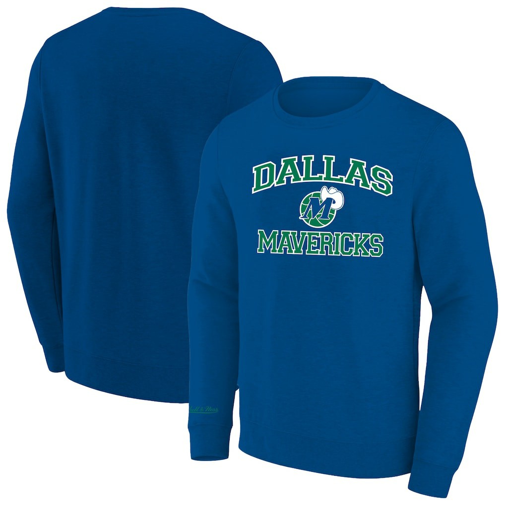 Dallas Mavericks Hardwood Classics Big & Tall Crewneck Sweatshirt - Heather Blue for sale