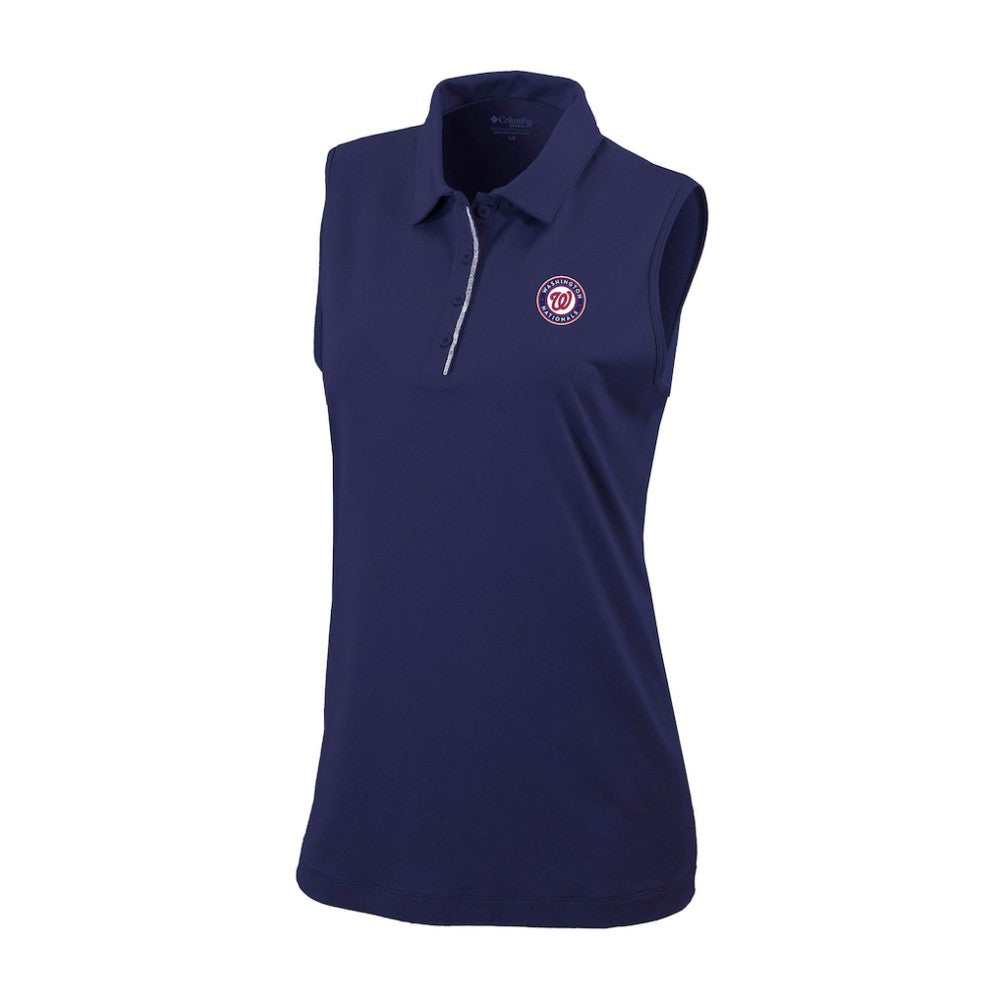 Washington Nationals Women's Tend The Ball Sleeveless Polo Navy