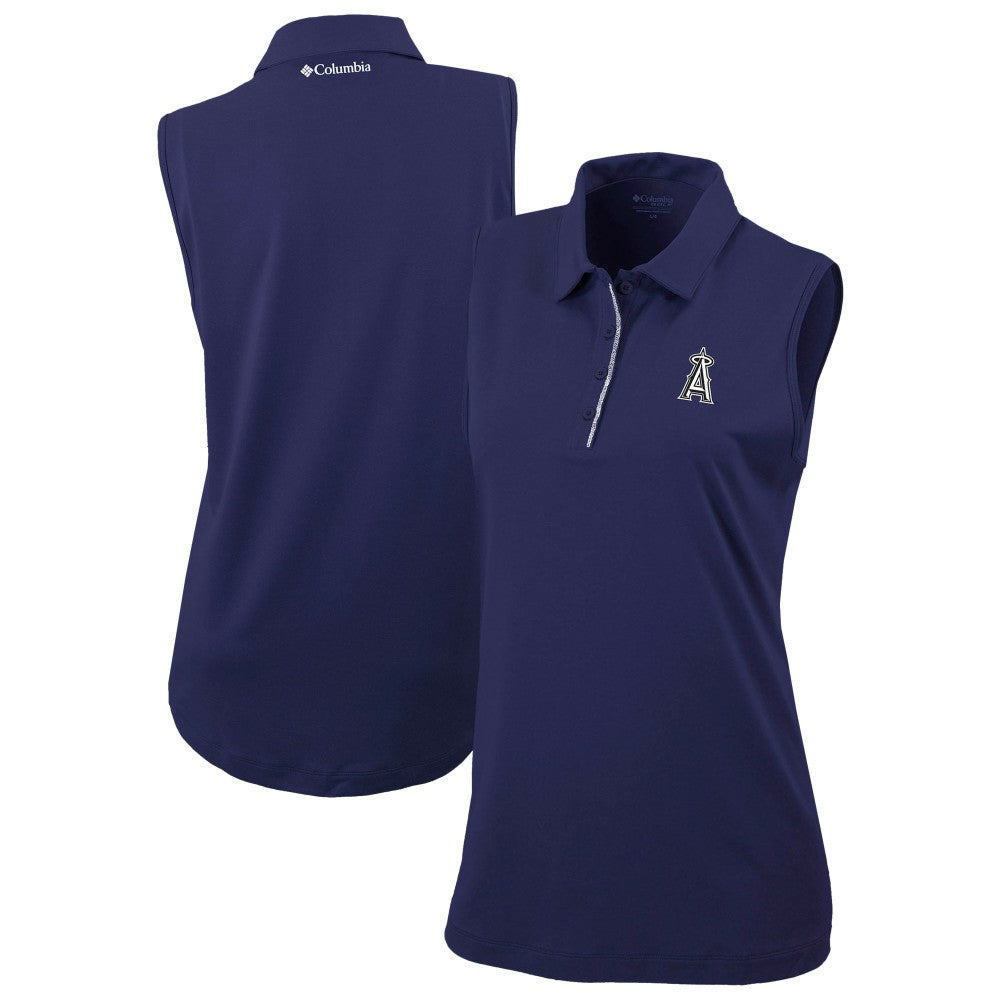 Los Angeles Angels Women's Tend The Ball Sleeveless Polo Navy