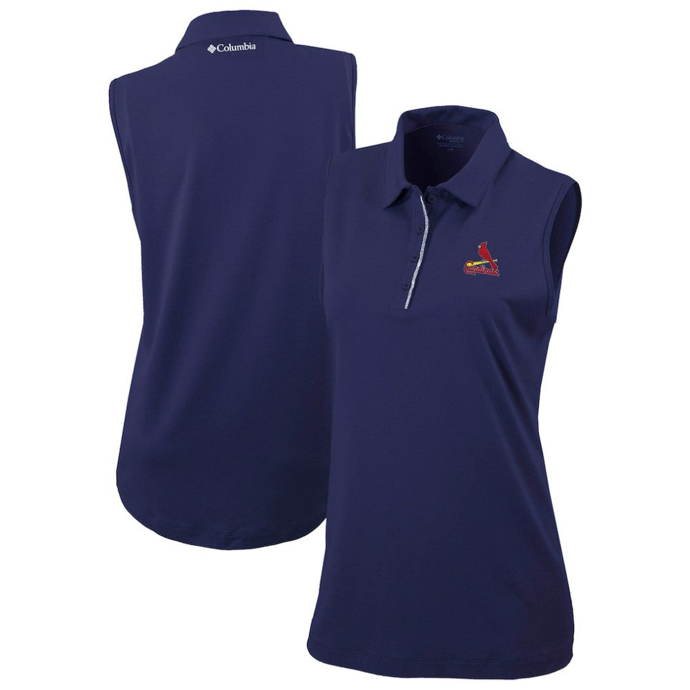 St. Louis Cardinals Women's Tend The Ball Sleeveless Polo Navy