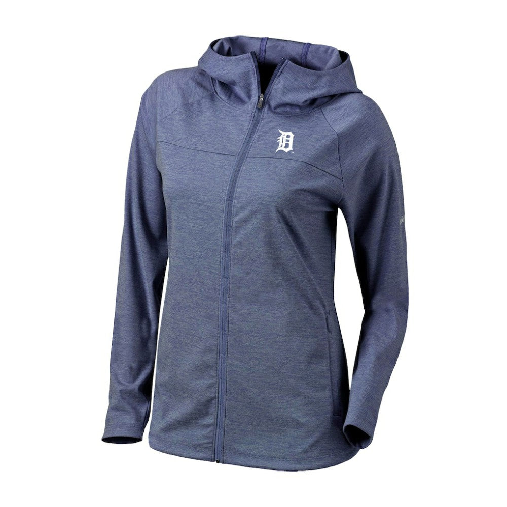 Detroit Tigers Women's Half Shot Full-Zip Hoodie Navy