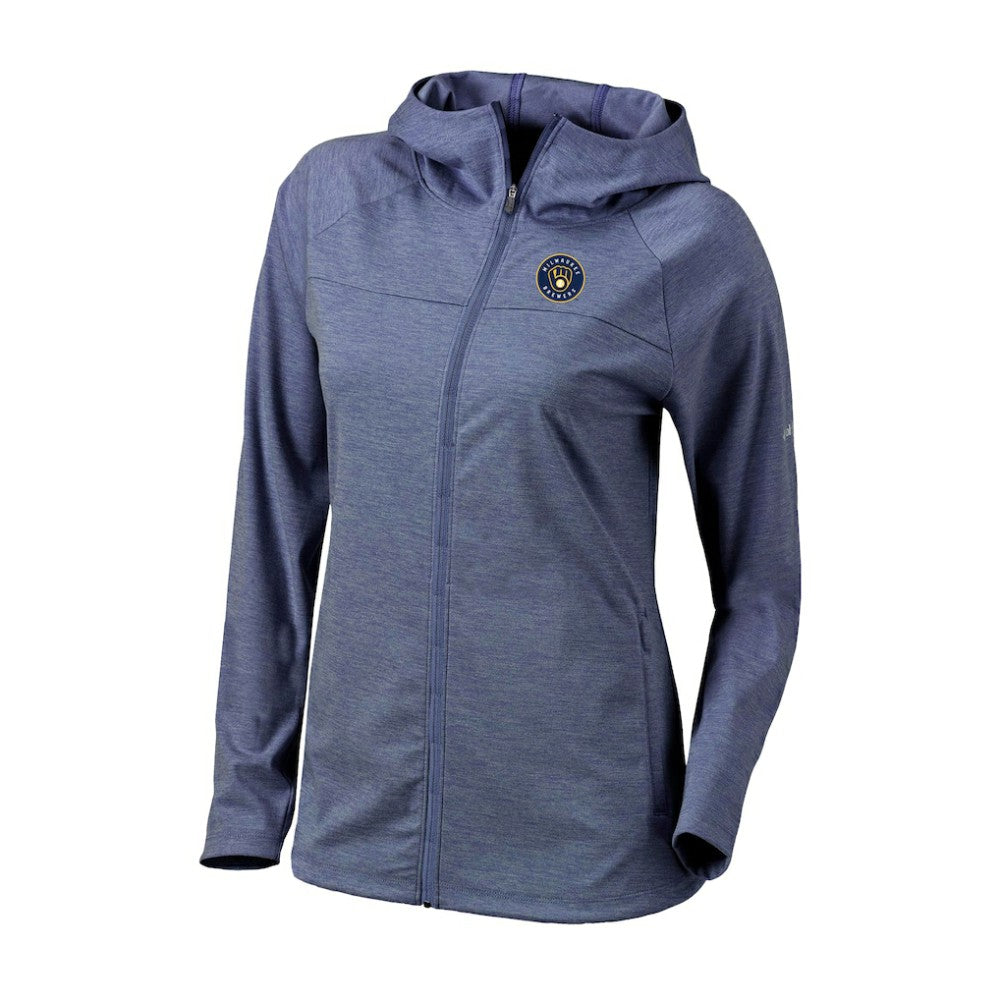 Milwaukee Brewers Women's Half Shot Full-Zip Hoodie Navy
