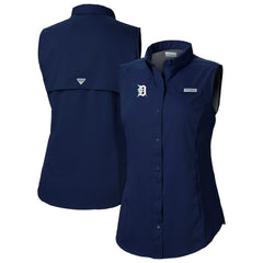 Detroit Tigers Women's Tamiami Sleeveless Shirt Navy