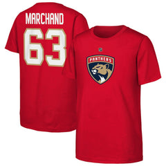 Brad Marchand Florida Panthers Youth Player Name & Number T-Shirt - Red T-shirts