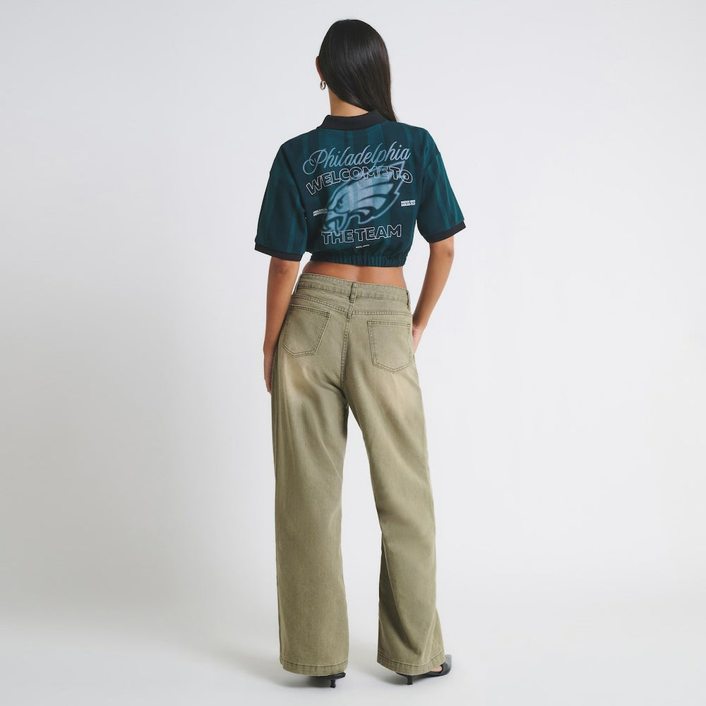 Philadelphia Eagles Off Season Women's Rugby T-Shirt - Midnight Green on sale