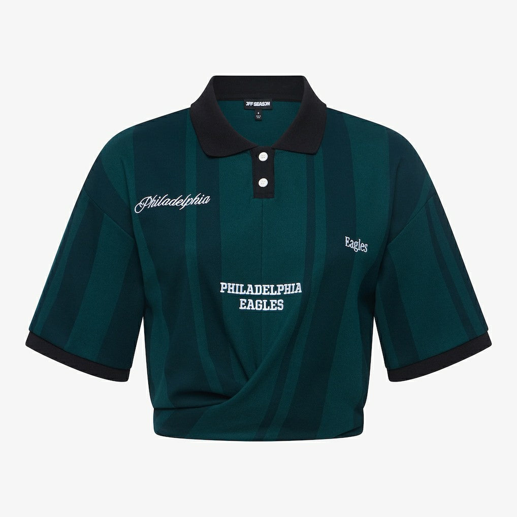 Philadelphia Eagles Off Season Women's Rugby T-Shirt - Midnight Green on sale