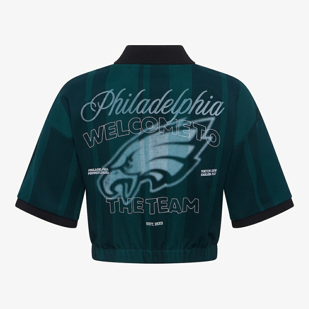 Philadelphia Eagles Off Season Women's Rugby T-Shirt - Midnight Green on sale