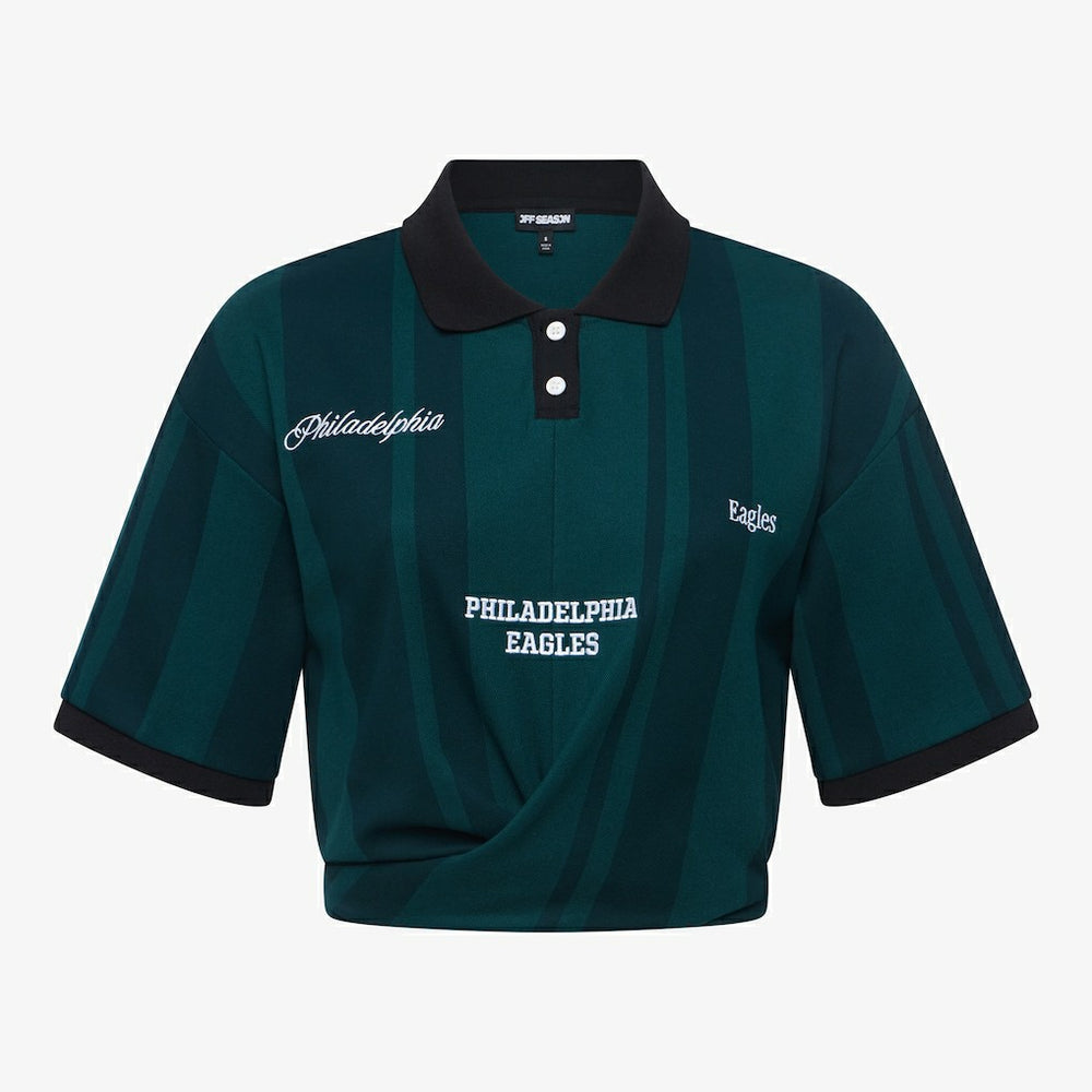 Philadelphia Eagles Off Season Women's Rugby T-Shirt - Midnight Green on sale
