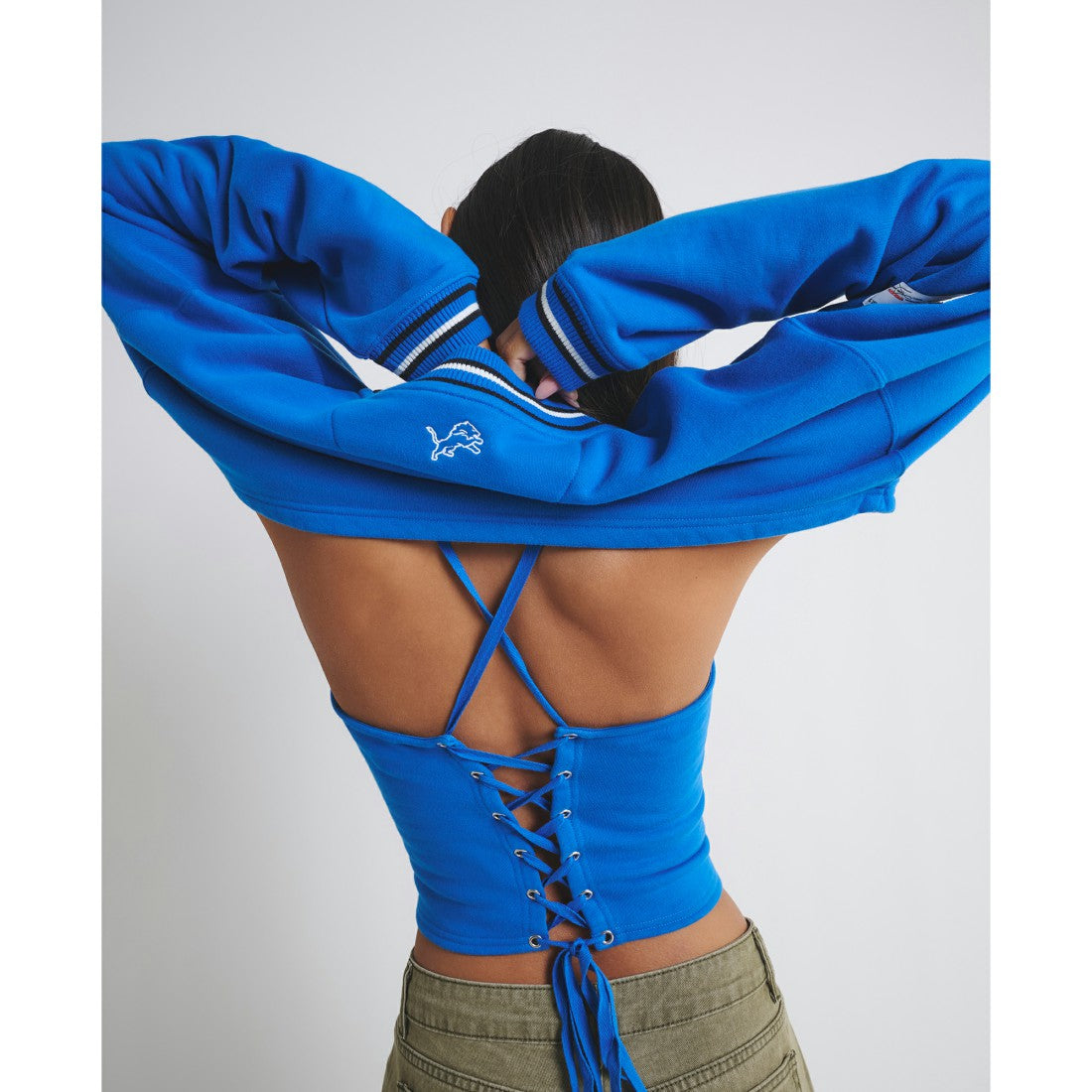 Detroit Lions Off Season Women's Fleece Shrug Cami - Blue outlet