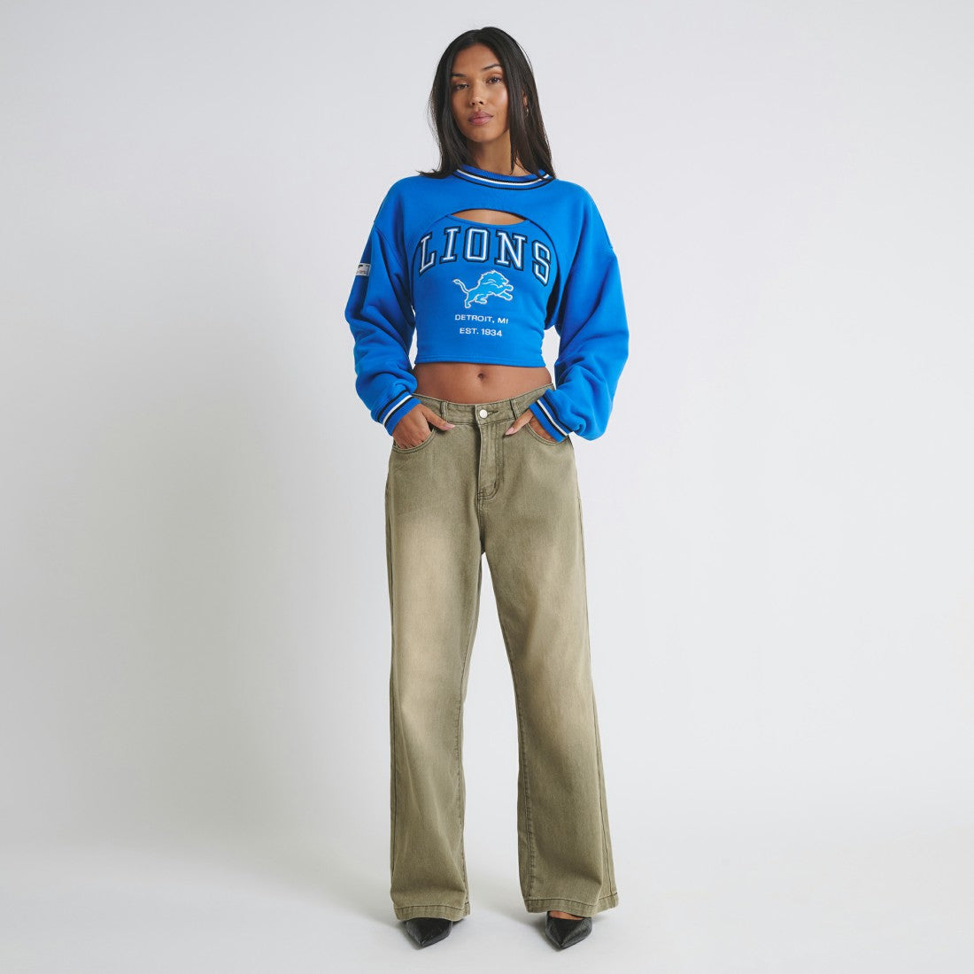 Detroit Lions Off Season Women's Fleece Shrug Cami - Blue outlet