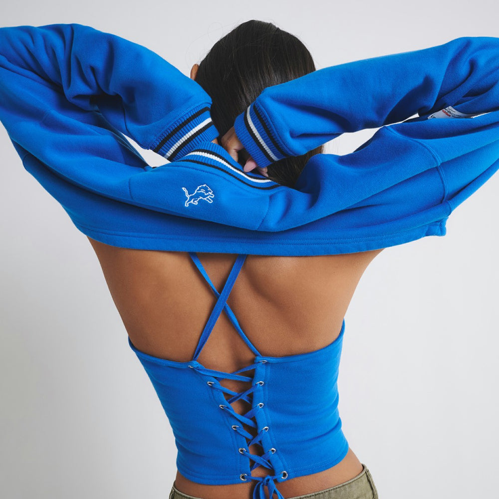 Detroit Lions Off Season Women's Fleece Shrug Cami - Blue outlet