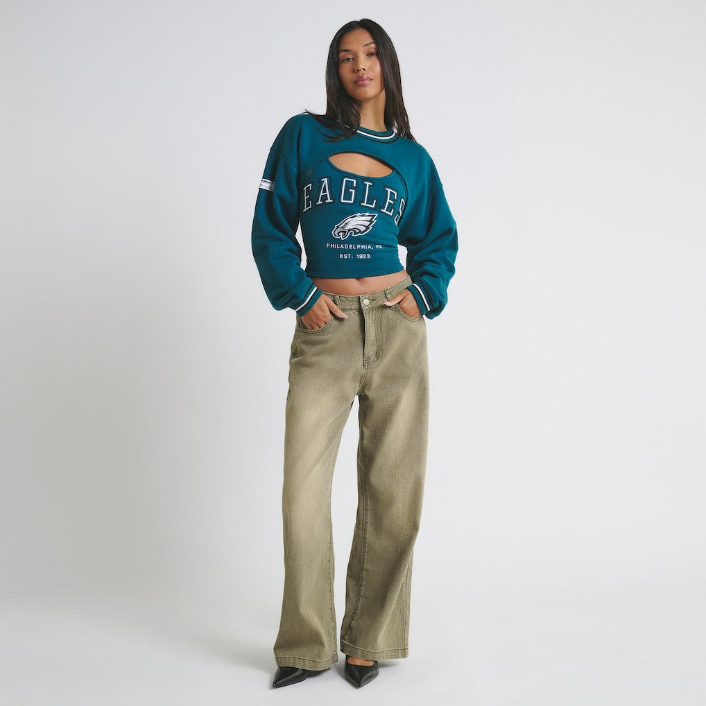 Philadelphia Eagles Off Season Women's Fleece Shrug Cami - Midnight Green online