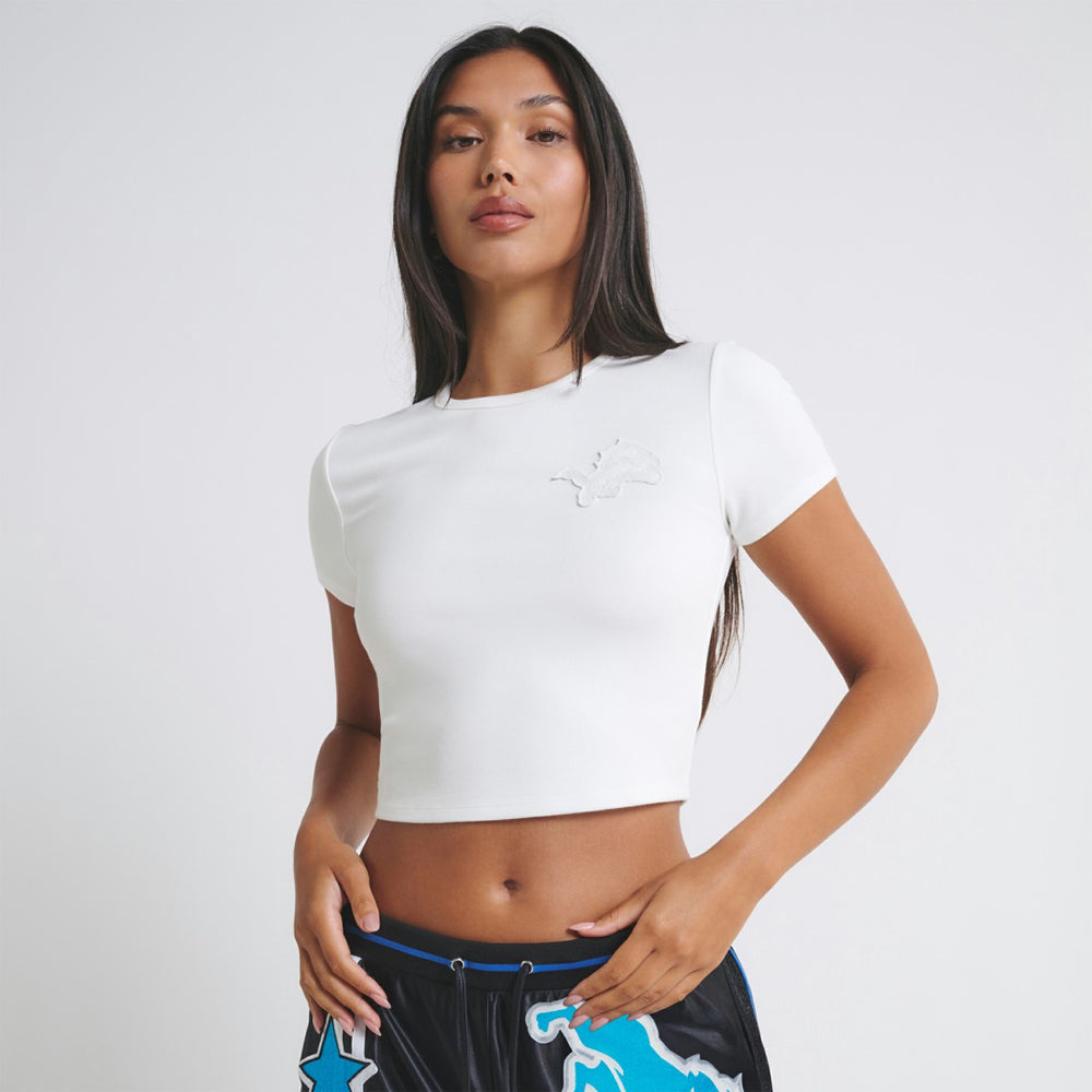 Detroit Lions Off Season Women's Baby T-Shirt - White on sale