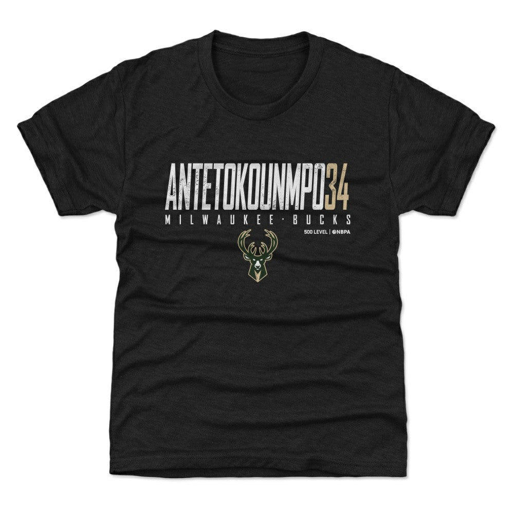 Giannis Antetokounmpo Milwaukee Bucks 500 Level Youth Elite T-Shirt - Black shop