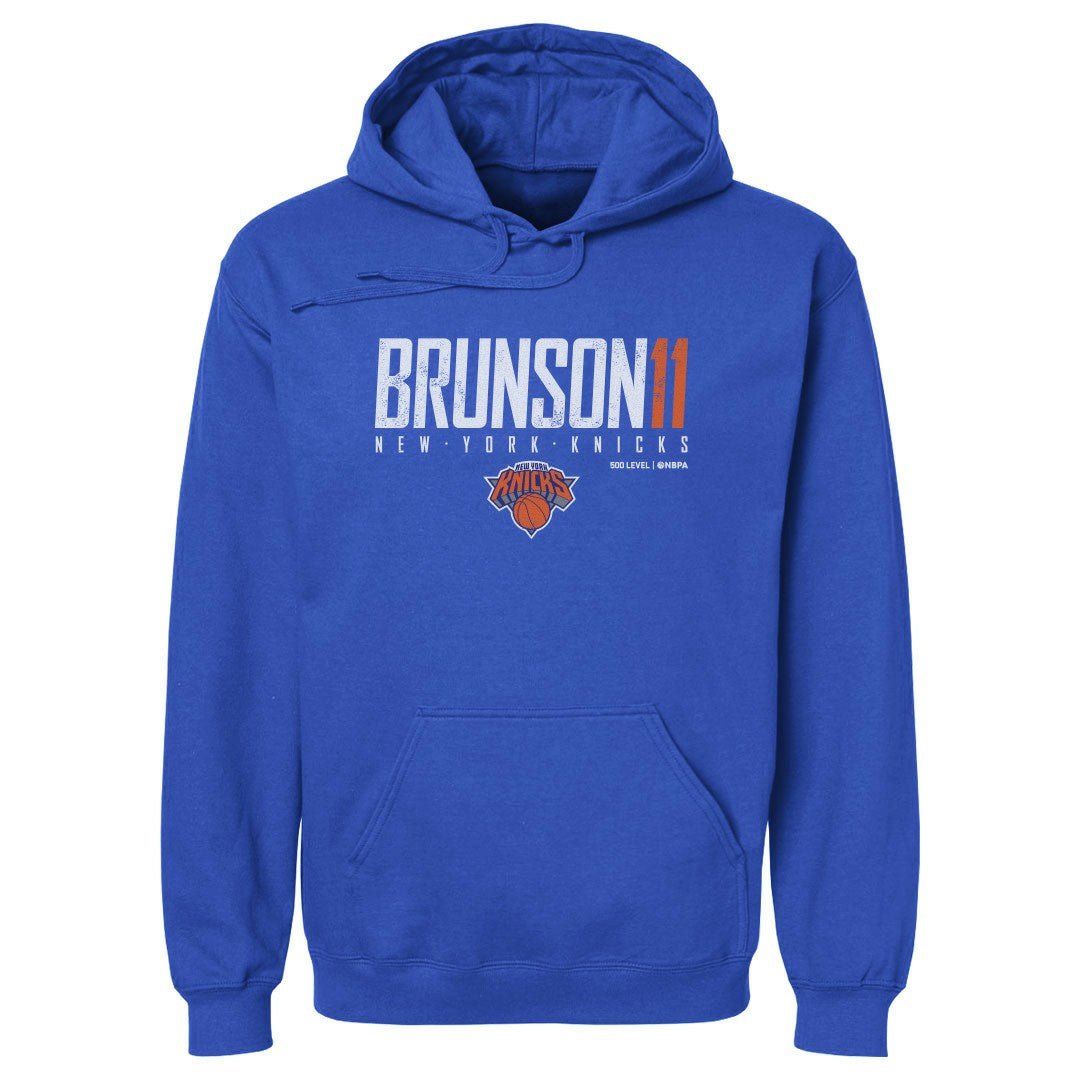Jalen Brunson New York Knicks 500 Level Elite Pullover Hoodie - Blue for sale
