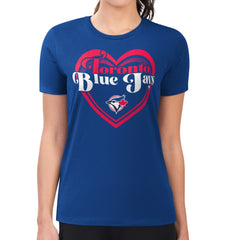 Toronto Blue Jays G-III 4Her by Carl Banks Women's Super-Slim Fit Lightweight Double Heart T-Shirt Royal
