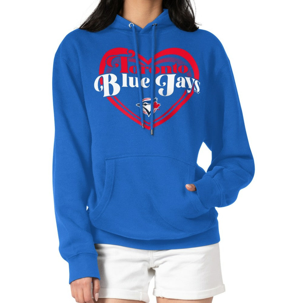 Toronto Blue Jays G-III 4Her by Carl Banks Women's Double Heart Fleece Pullover Hoodie Royal