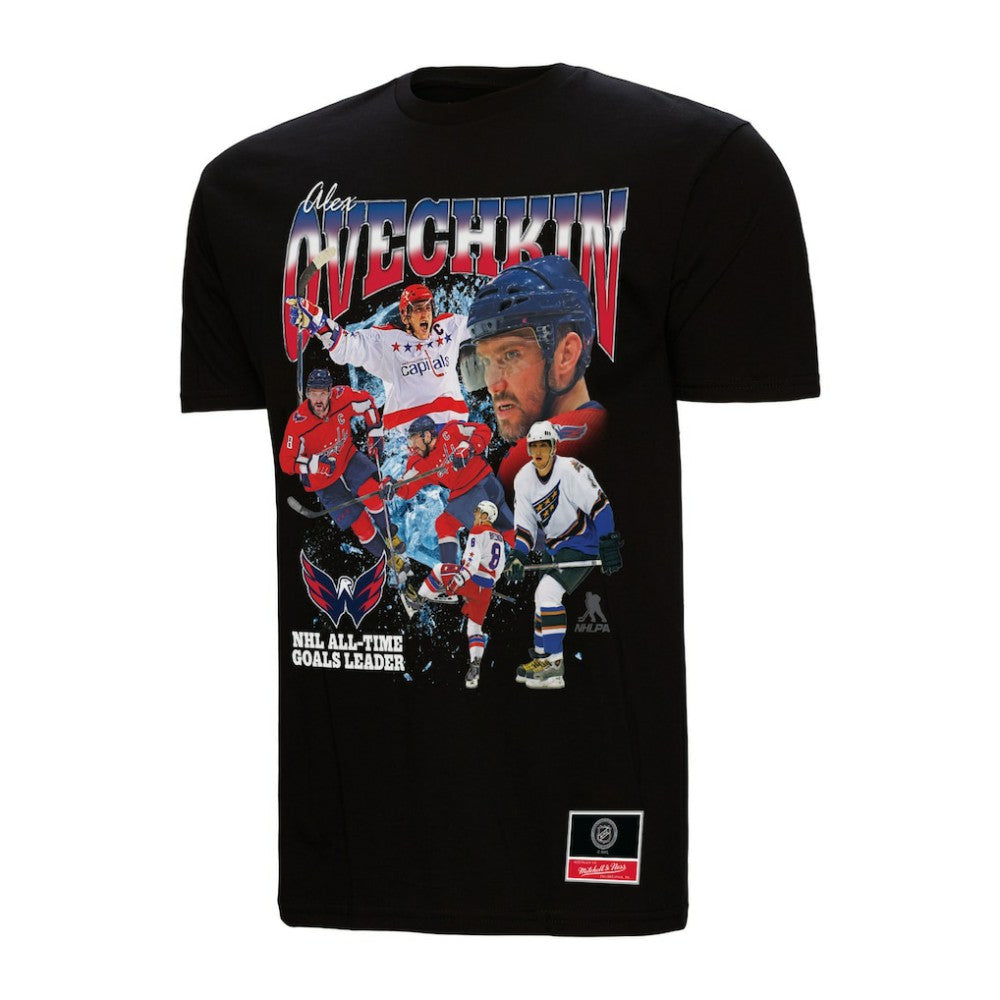 Alexander Ovechkin Washington Capitals Mitchell & Ness NHL All-Time Leading Goal Scorer Graphic T-Shirt - Black T-shirts