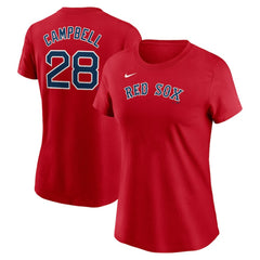 Kristian Campbell Boston Red Sox Women's Cooperstown Collection Fuse Name & Number T-Shirt Red