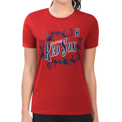 Boston Red Sox G-III 4Her by Carl Banks Women's Super-Slim Fit Lightweight Retro Roses T-Shirt Red