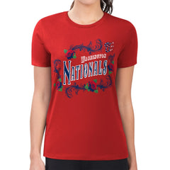 Washington Nationals G-III 4Her by Carl Banks Women's Super-Slim Fit Lightweight Retro Roses T-Shirt Red