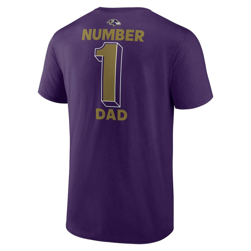 Baltimore Ravens #1 Dad Jersey T-Shirt - Purple on sale