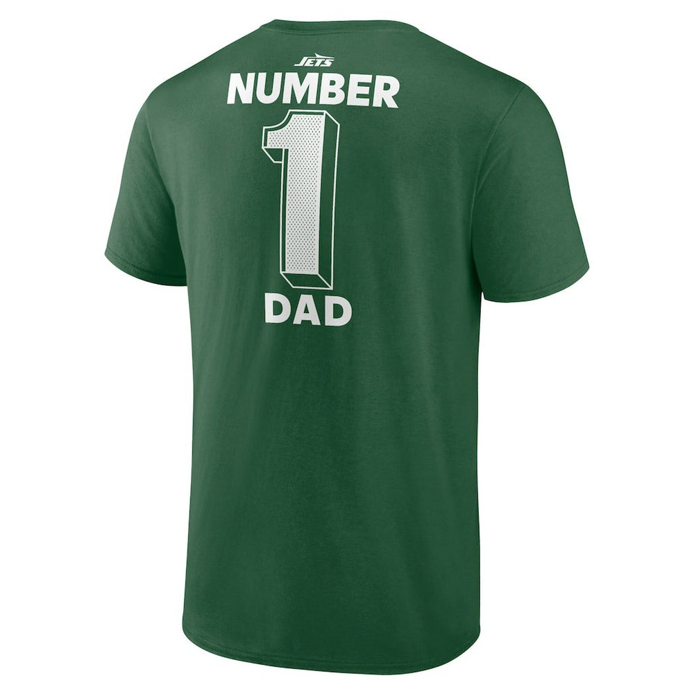New York Jets #1 Dad Jersey T-Shirt - Green for sale