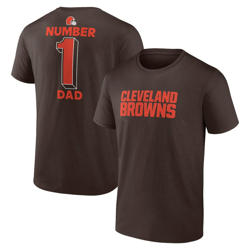 Cleveland Browns #1 Dad Jersey T-Shirt - Brown outlet