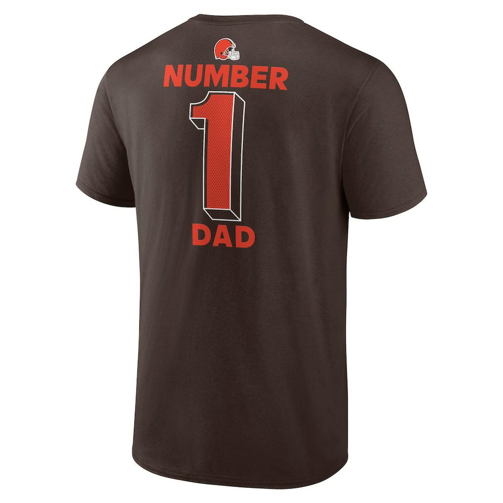 Cleveland Browns #1 Dad Jersey T-Shirt - Brown outlet