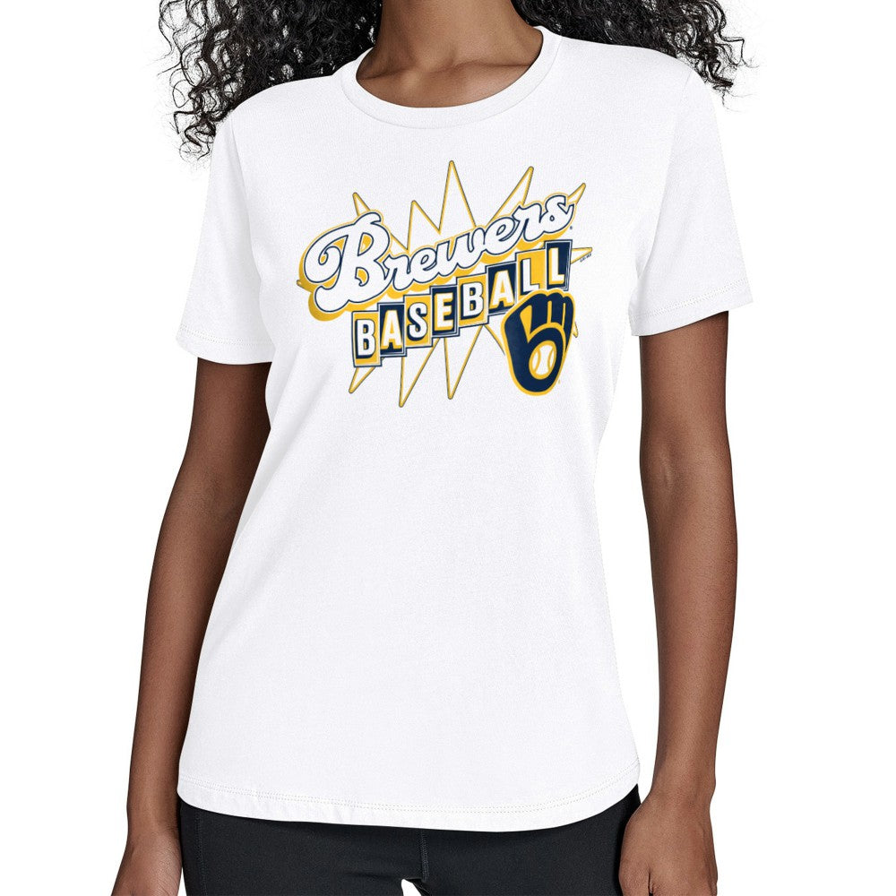 Milwaukee Brewers Starter Women's Drive-In T-Shirt White