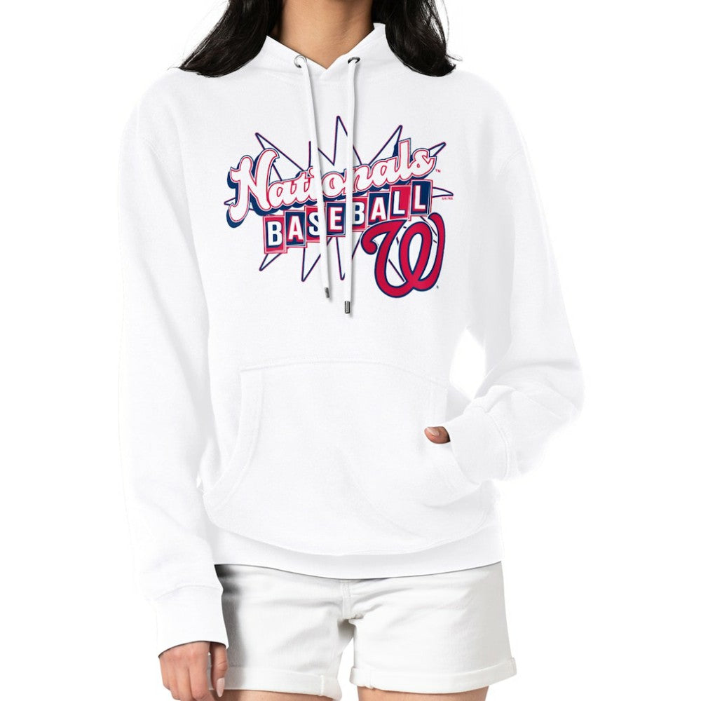 Washington Nationals Starter Women's Drive-In Pullover Hoodie White