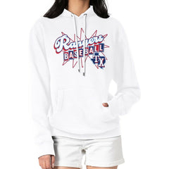 Texas Rangers Starter Women's Drive-In Pullover Hoodie White