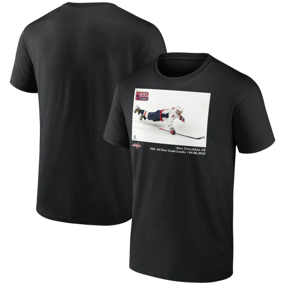 Alexander Ovechkin Washington Capitals NHL All-Time Goals Leader T-Shirt - Black T-shirts