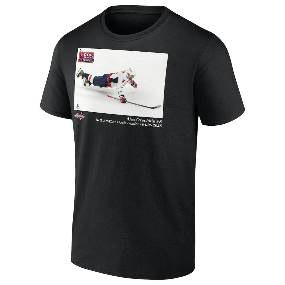 Alexander Ovechkin Washington Capitals NHL All-Time Goals Leader T-Shirt - Black T-shirts