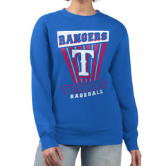 Texas Rangers Starter Women's Poster Print Pullover Sweatshirt Royal