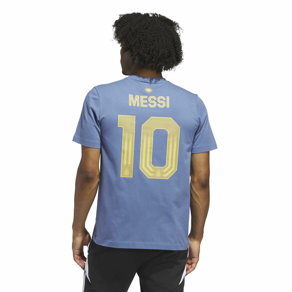 Lionel Messi Argentina National Team Name & Number T-Shirt - Blue shop