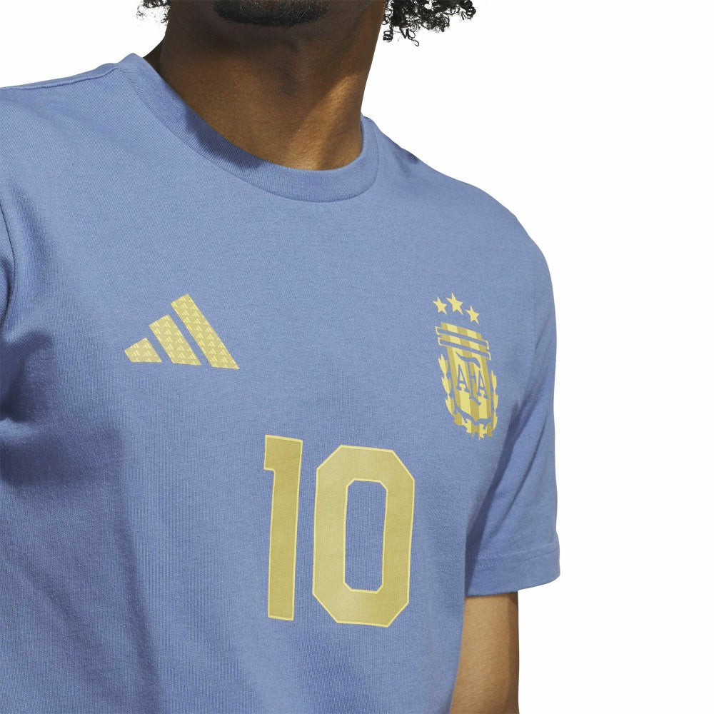 Lionel Messi Argentina National Team Name & Number T-Shirt - Blue shop