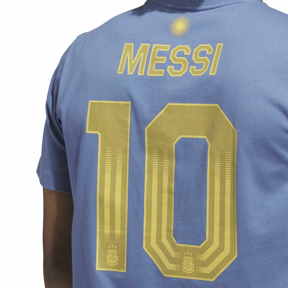 Lionel Messi Argentina National Team Name & Number T-Shirt - Blue shop
