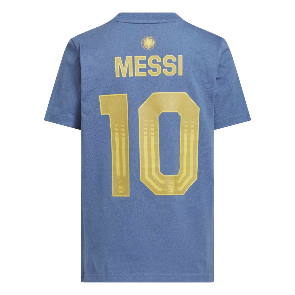 Lionel Messi Argentina National Team Youth Name & Number T-Shirt - Blue cheap