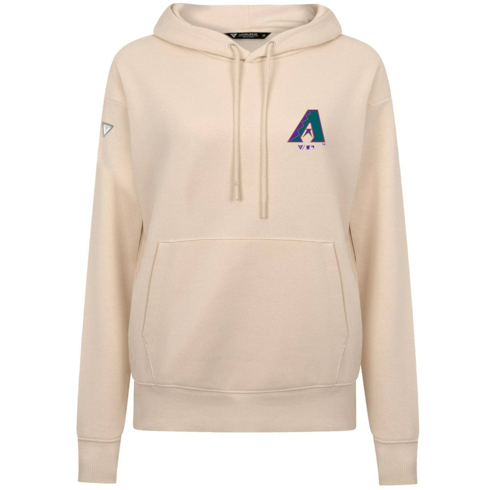 Arizona Diamondbacks Levelwear Women's Cooperstown Collection Adorn Core Logo Pullover Hoodie Khaki