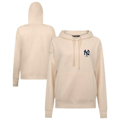 New York Yankees Levelwear Women's Cooperstown Collection Adorn Core Logo Pullover Hoodie Khaki