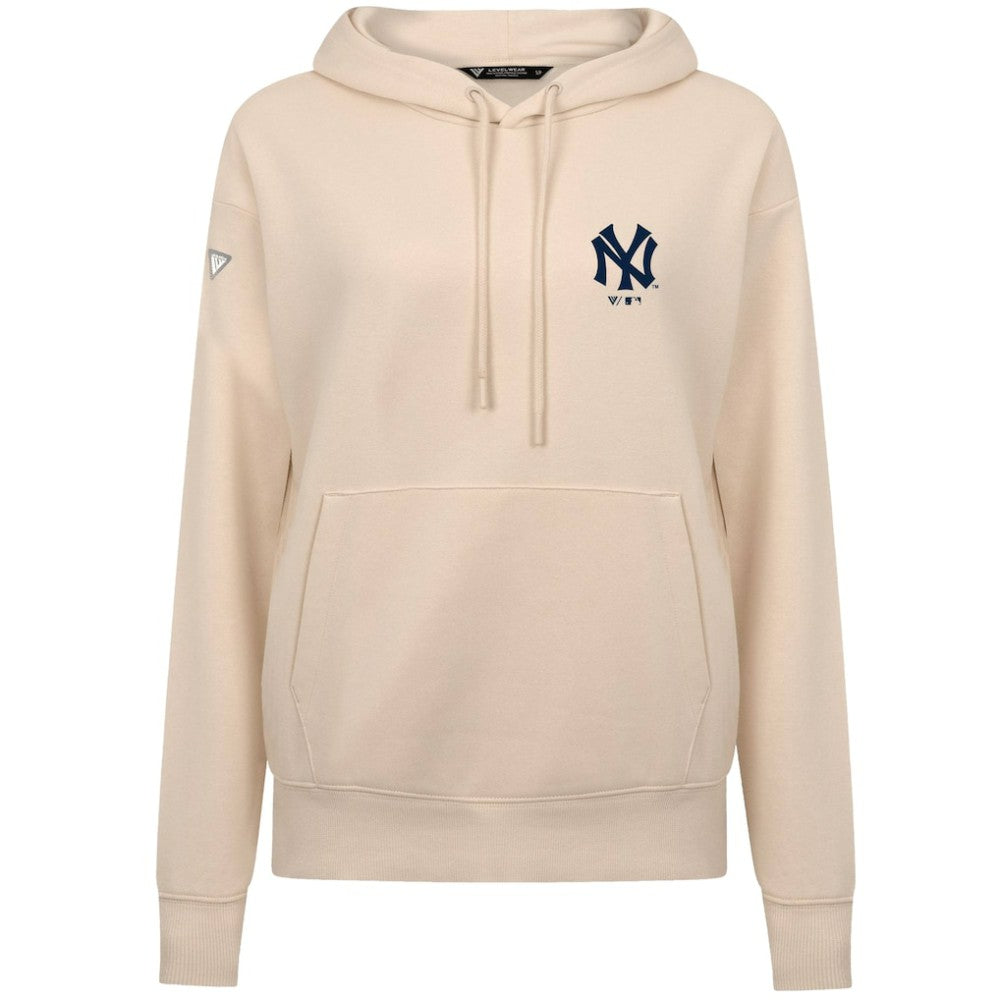 New York Yankees Levelwear Women's Cooperstown Collection Adorn Core Logo Pullover Hoodie Khaki