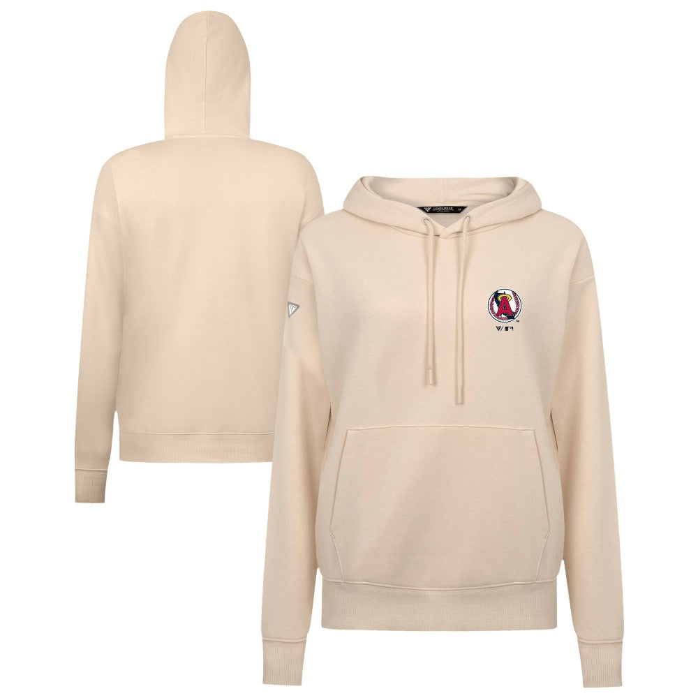 Los Angeles Angels Levelwear Women's Cooperstown Collection Adorn Core Logo Pullover Hoodie Khaki