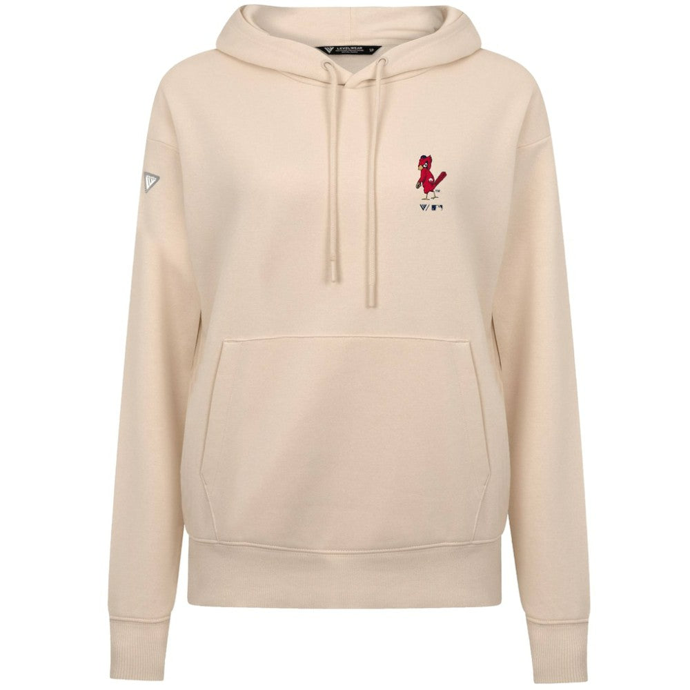 St. Louis Cardinals Levelwear Women's Cooperstown Collection Adorn Core Logo Pullover Hoodie Khaki