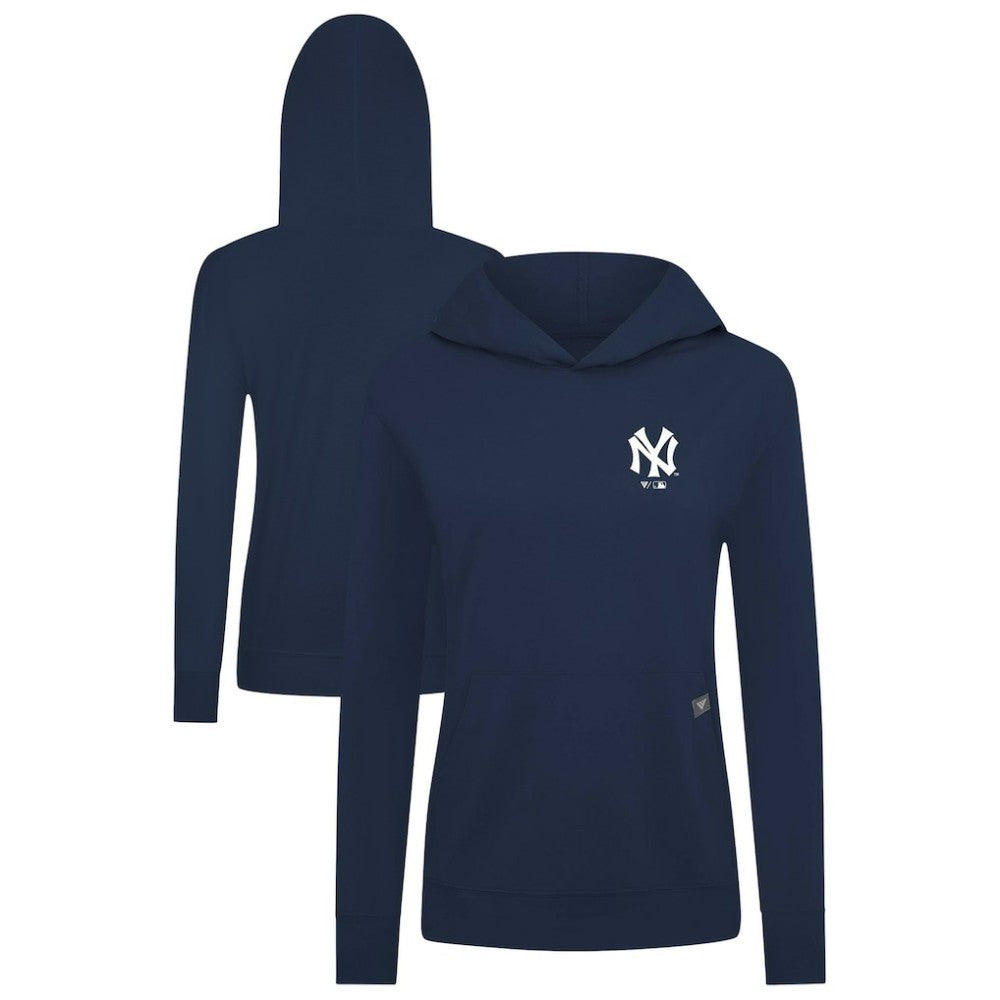 New York Yankees Levelwear Women's Cooperstown Collection Relay Core Logo Pullover Hoodie Navy